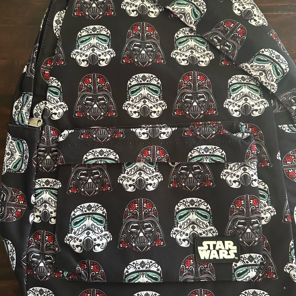 Loungefly Black Star Wars Sugar Skull Darth Vader & Stormtrooper Backpack